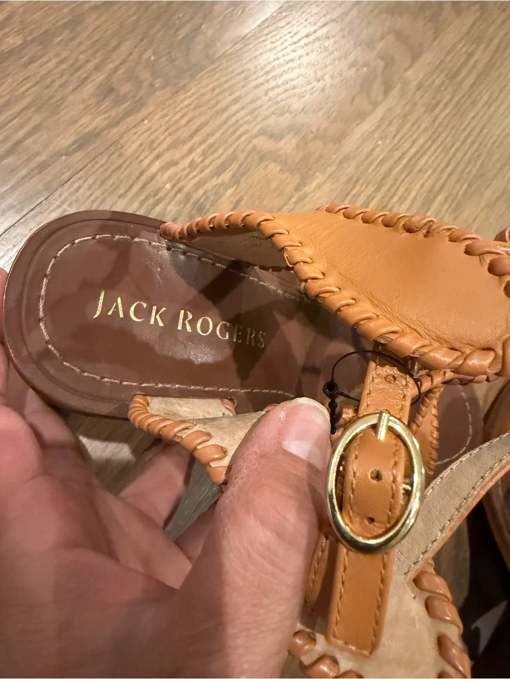 Jack Rogers Jackie Heeled Whipstitch Gladiator Sandals Size 9.5 cottagecore